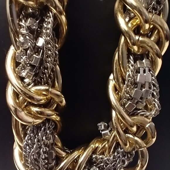 Banana Republic Chain Choker Necklace Mixed Metals - Picture 2 of 3